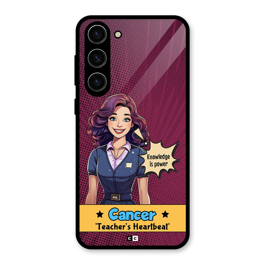 Cancer Heartbeat Glass Back Case for Galaxy S23 Plus