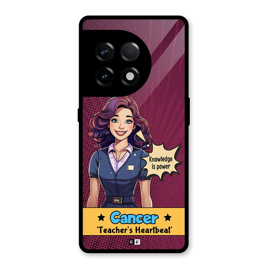 Cancer Heartbeat Glass Back Case for OnePlus 11R