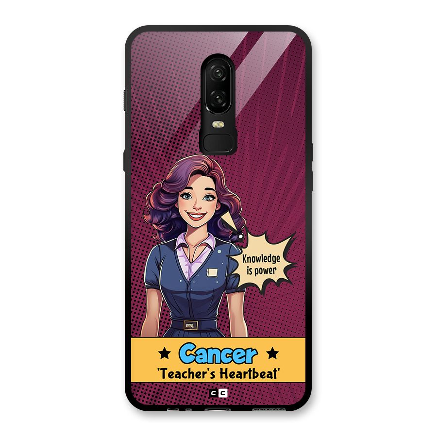 Cancer Heartbeat Glass Back Case for OnePlus 6