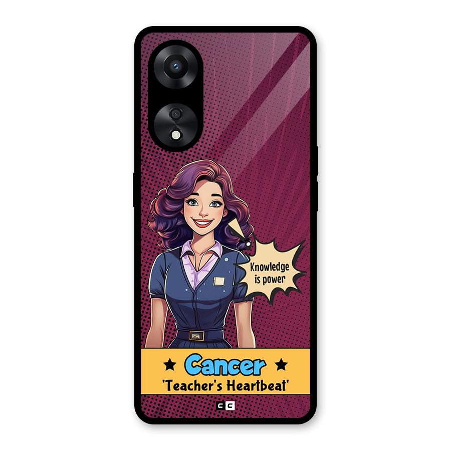 Cancer Heartbeat Glass Back Case for Oppo A78