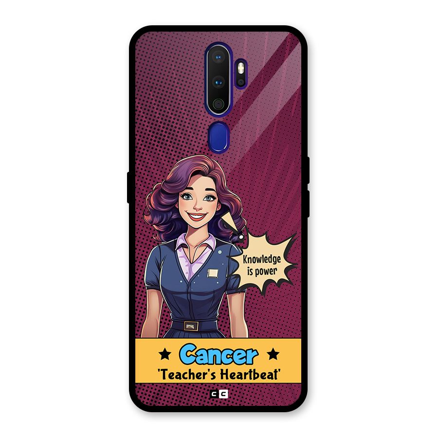 Cancer Heartbeat Glass Back Case for Oppo A9 (2020)