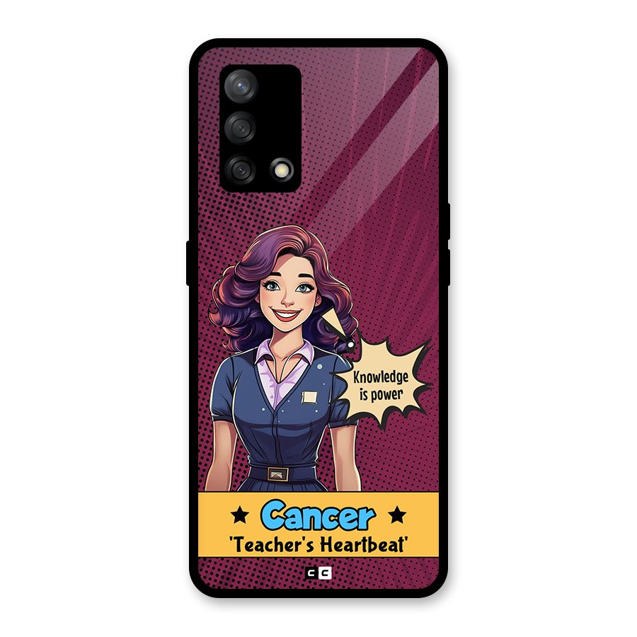 Cancer Heartbeat Glass Back Case for Oppo F19