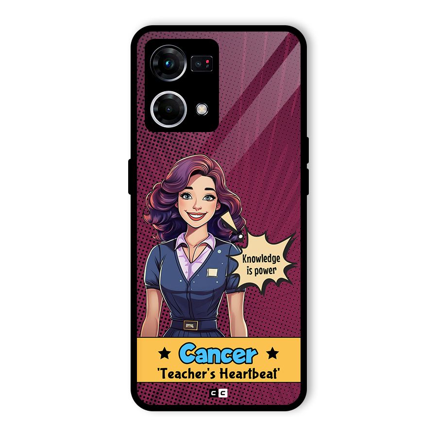 Cancer Heartbeat Glass Back Case for Oppo F21 Pro 4G