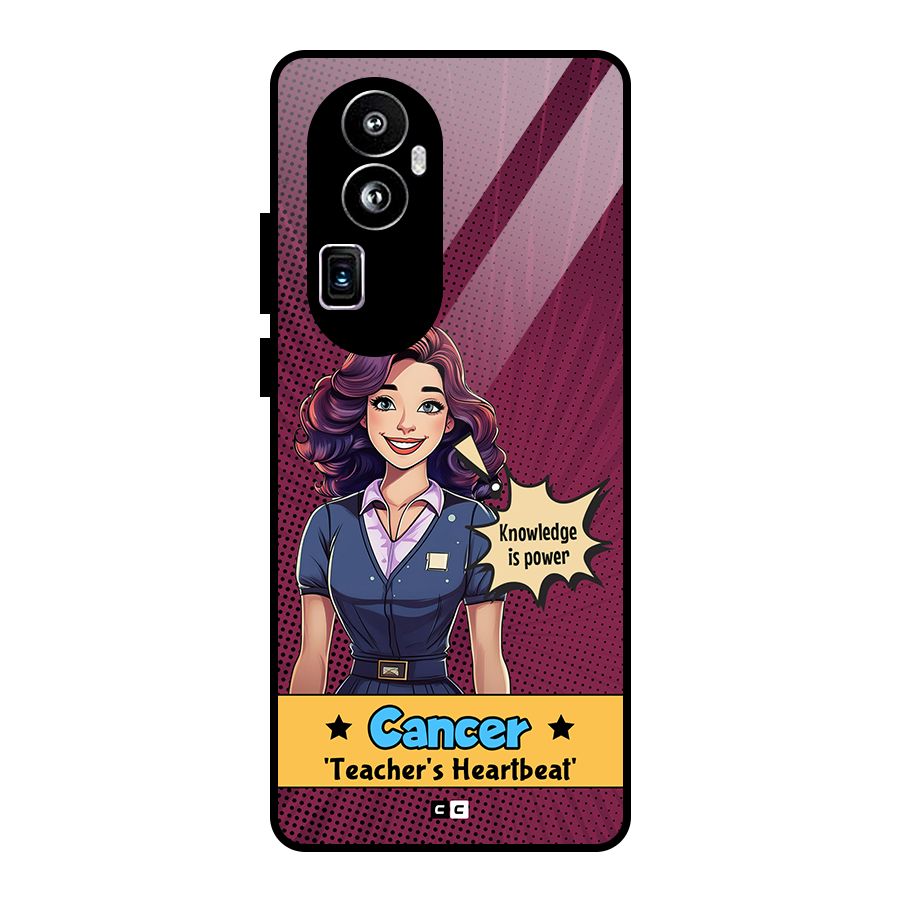 Cancer Heartbeat Glass Back Case for Oppo Reno10 Pro Plus