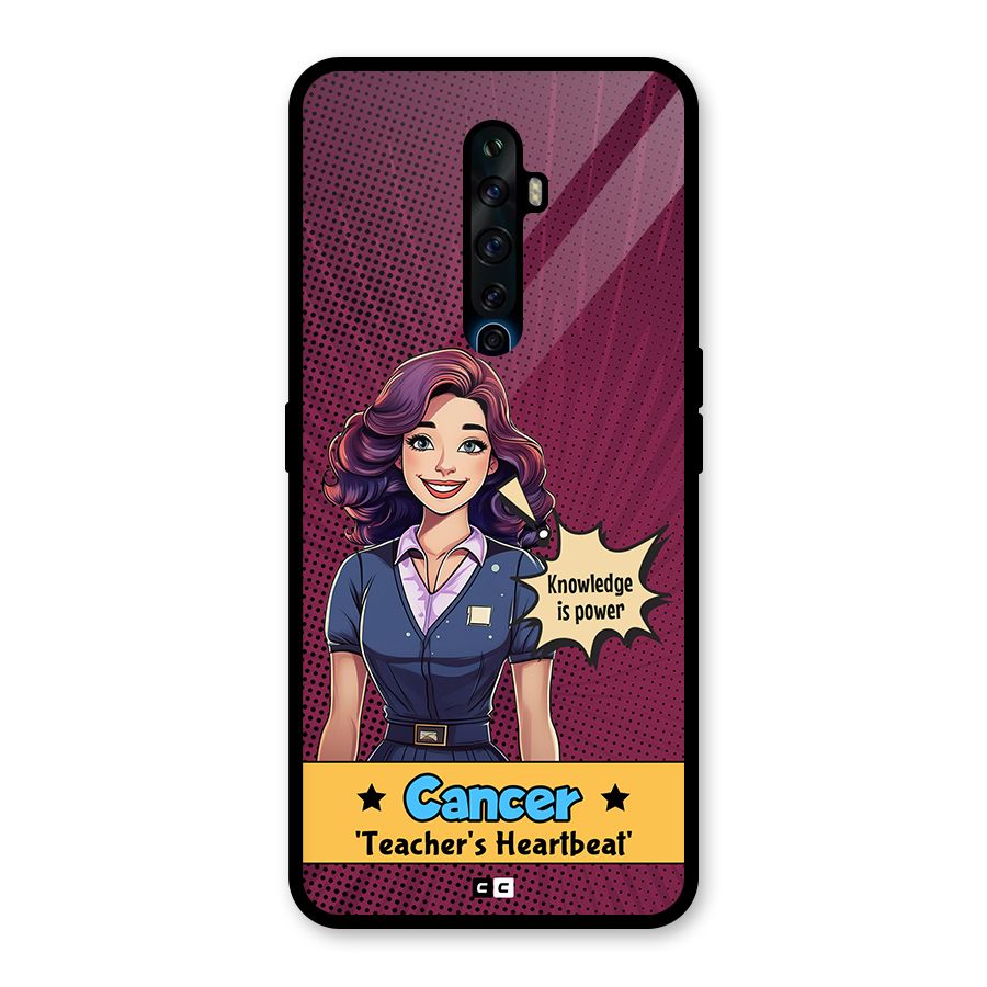 Cancer Heartbeat Glass Back Case for Oppo Reno2 Z