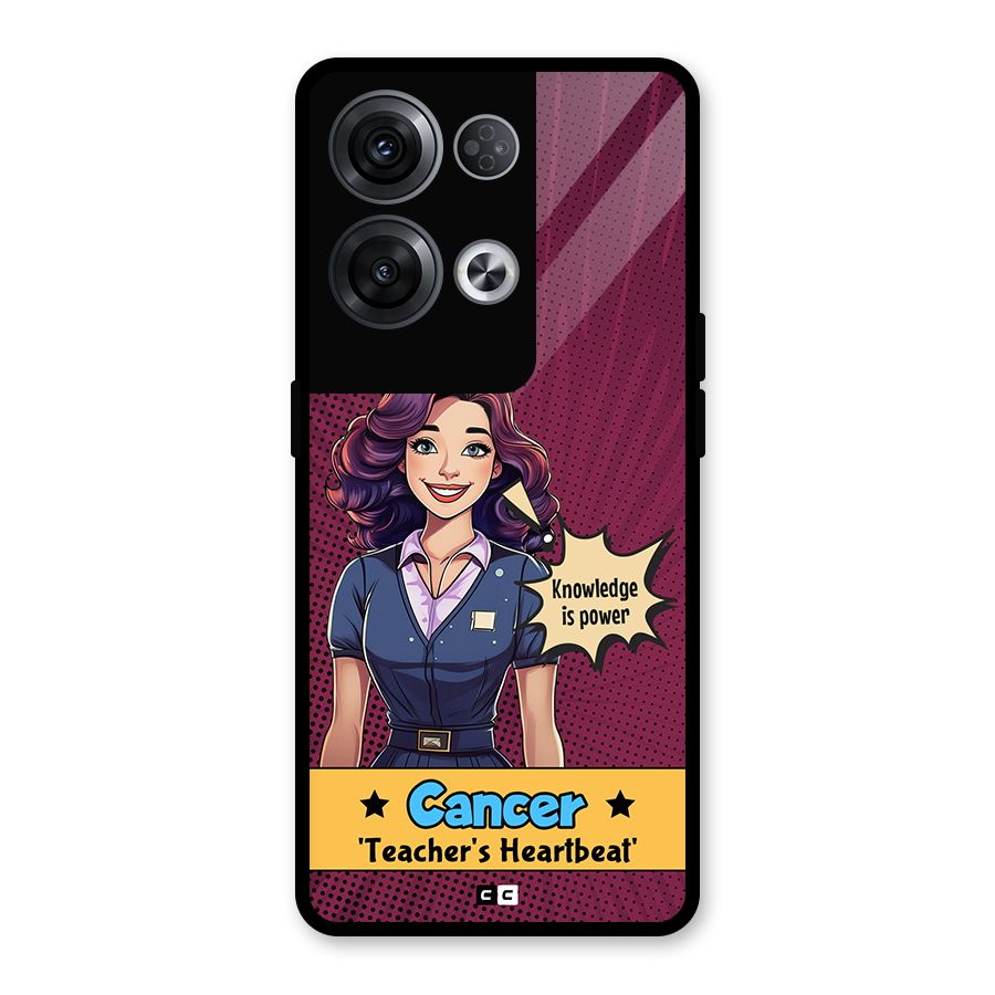 Cancer Heartbeat Glass Back Case for Oppo Reno8 Pro 5G