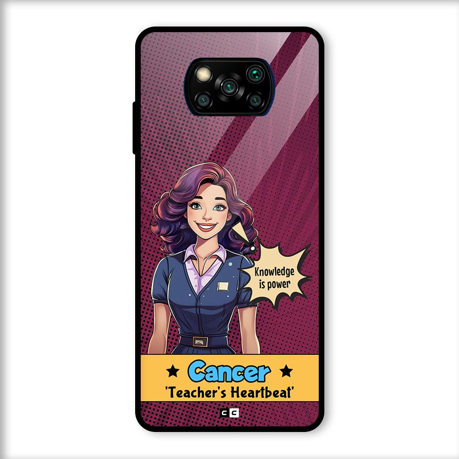 Cancer Heartbeat Glass Back Case for Poco X3