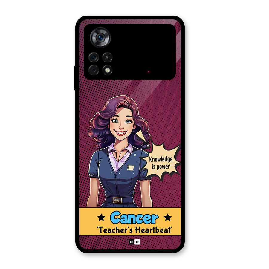 Cancer Heartbeat Glass Back Case for Poco X4 Pro 5G