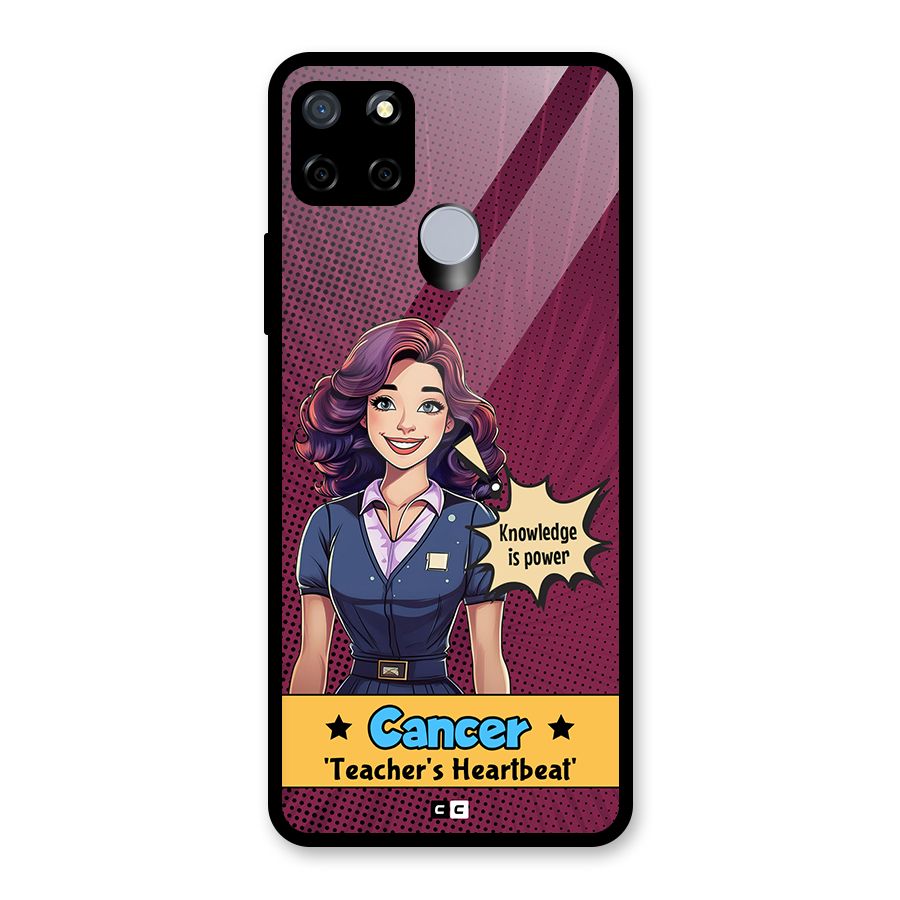 Cancer Heartbeat Glass Back Case for Realme C15