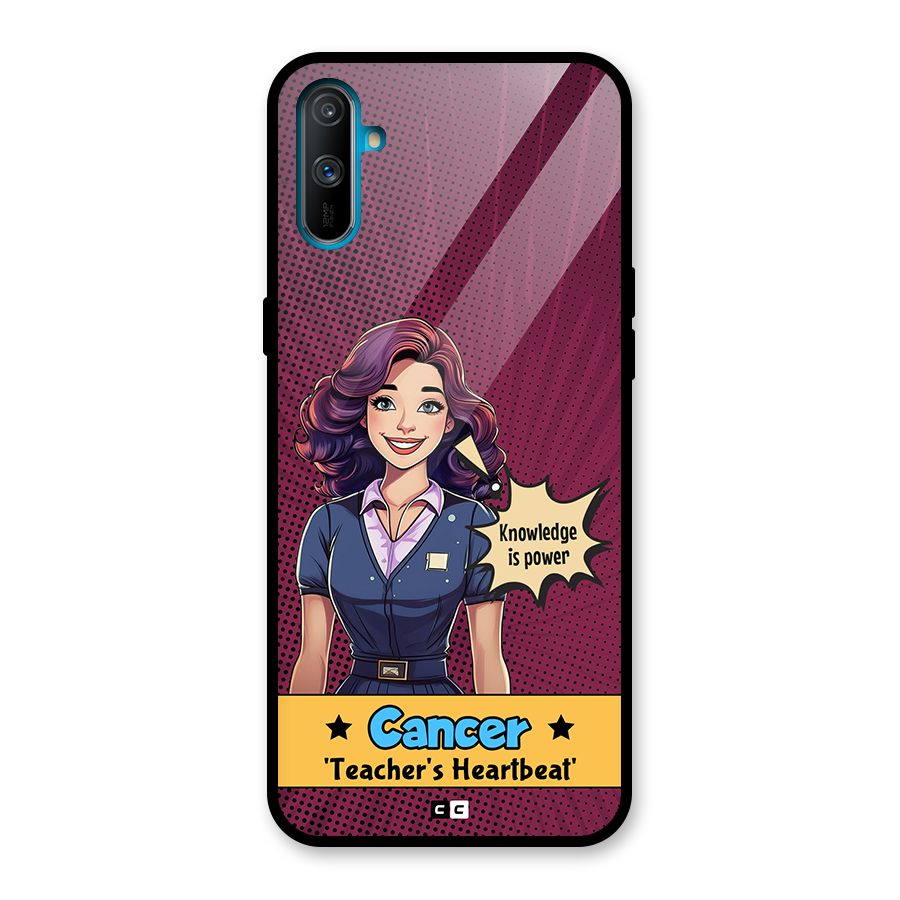 Cancer Heartbeat Glass Back Case for Realme C3