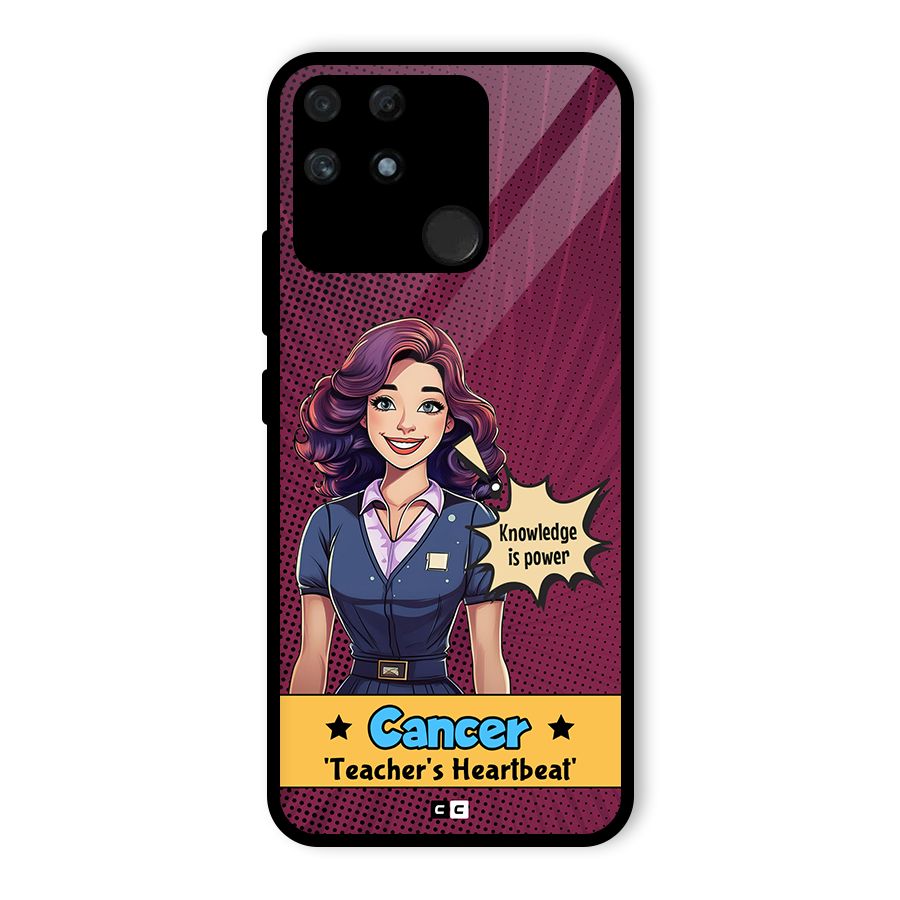 Cancer Heartbeat Glass Back Case for Realme Narzo 50A