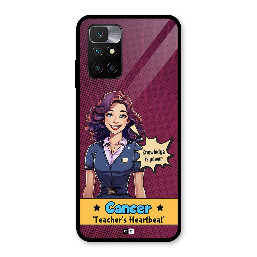 Cancer Heartbeat Glass Back Case for Redmi 10 Prime