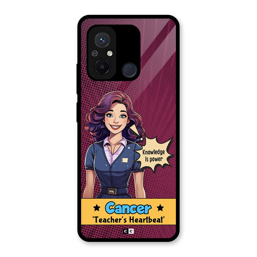 Cancer Heartbeat Glass Back Case for Redmi 12C