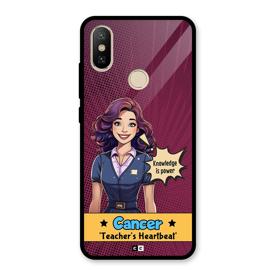 Cancer Heartbeat Glass Back Case for Redmi A2