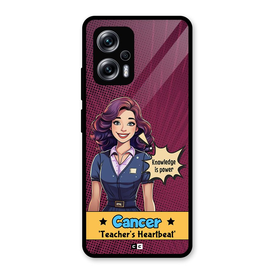 Cancer Heartbeat Glass Back Case for Redmi K50i