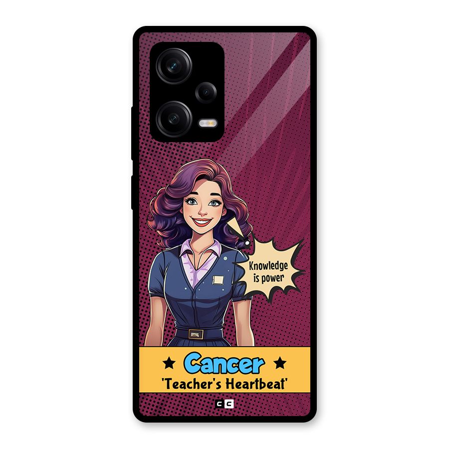 Cancer Heartbeat Glass Back Case for Redmi Note 12 Pro