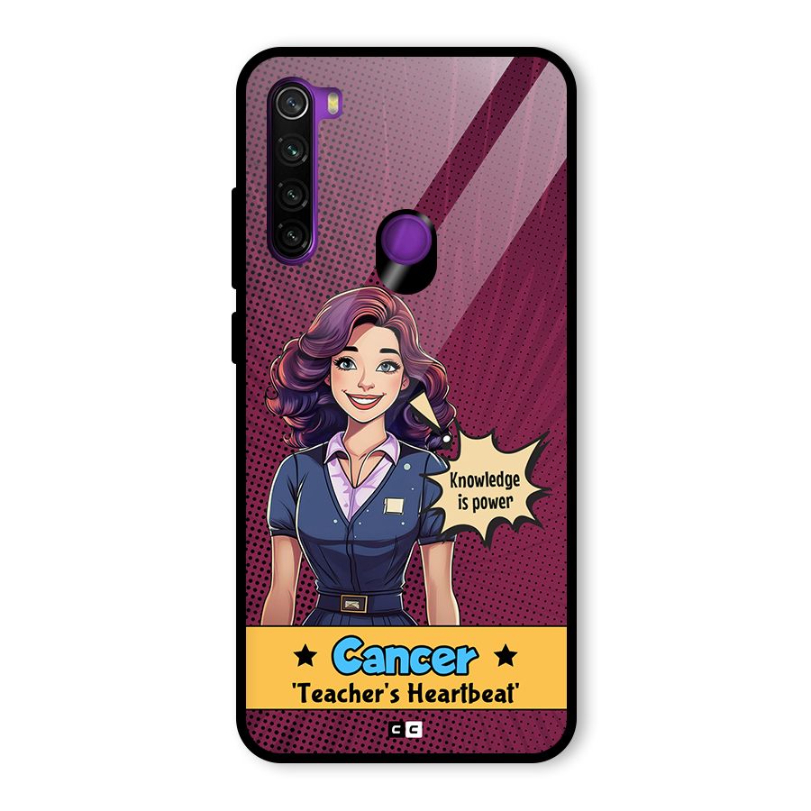 Cancer Heartbeat Glass Back Case for Redmi Note 8