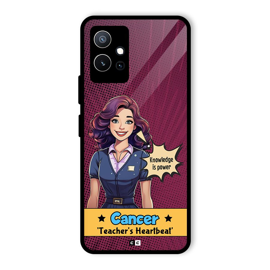Cancer Heartbeat Glass Back Case for Vivo T1 5G