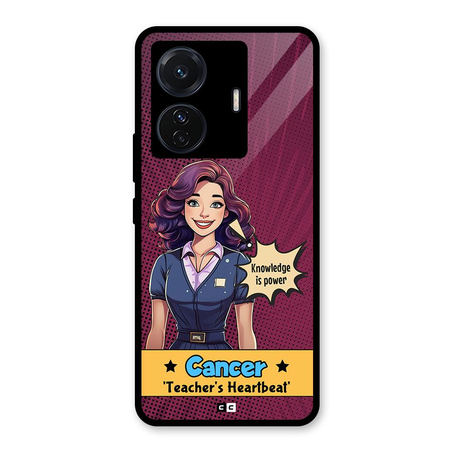 Cancer Heartbeat Glass Back Case for Vivo T1 Pro