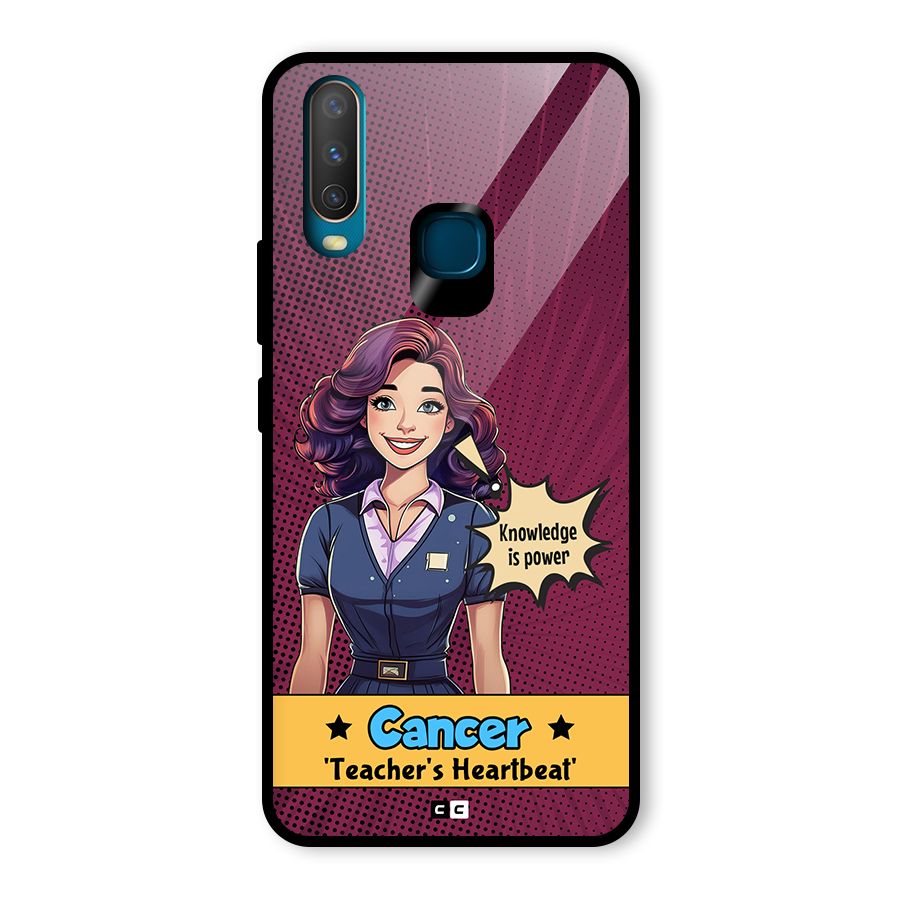 Cancer Heartbeat Glass Back Case for Vivo U10
