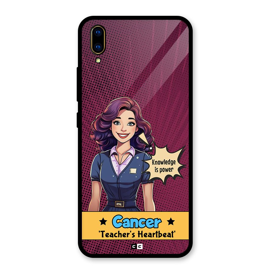 Cancer Heartbeat Glass Back Case for Vivo V11 Pro