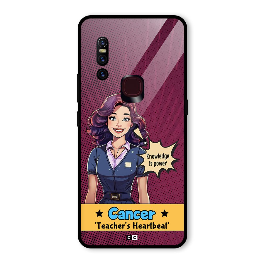 Cancer Heartbeat Glass Back Case for Vivo V15