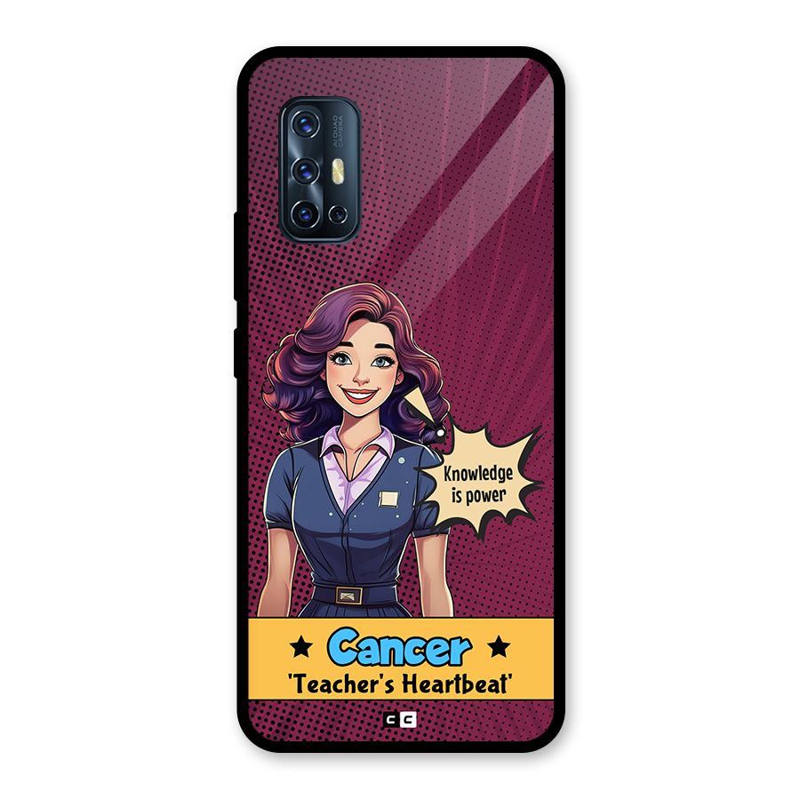 Cancer Heartbeat Glass Back Case for Vivo V17
