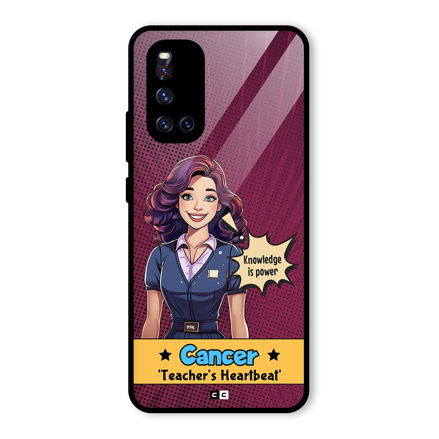Cancer Heartbeat Glass Back Case for Vivo V19