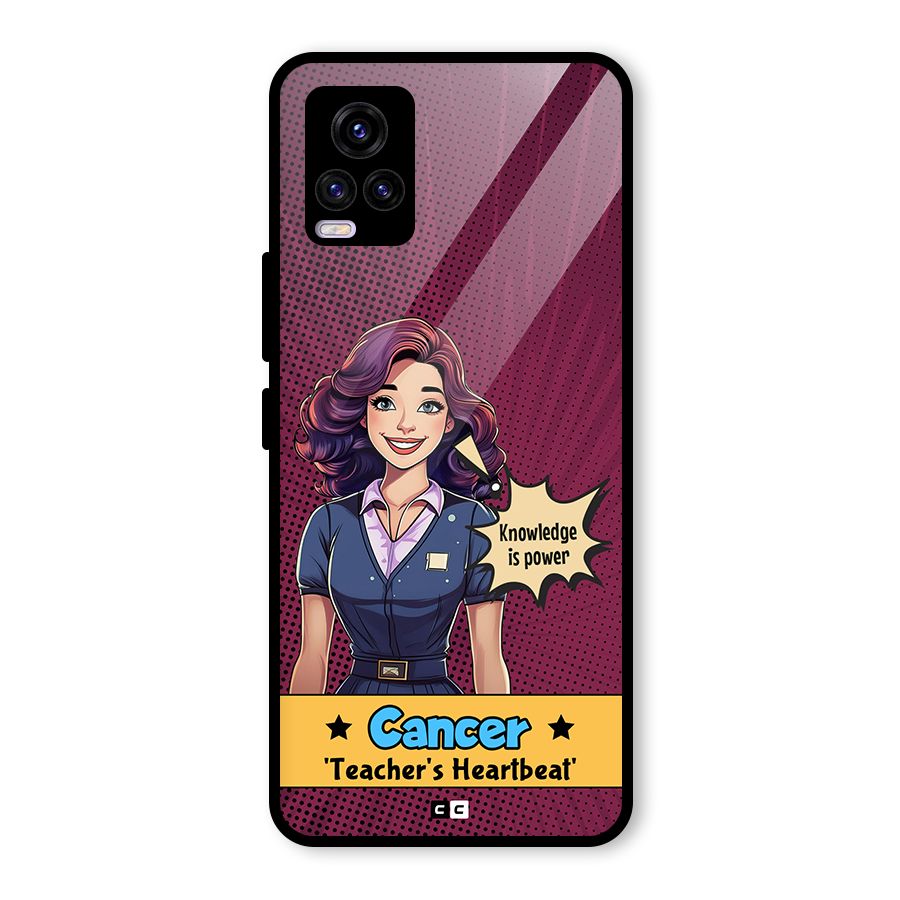 Cancer Heartbeat Glass Back Case for Vivo V20 2021