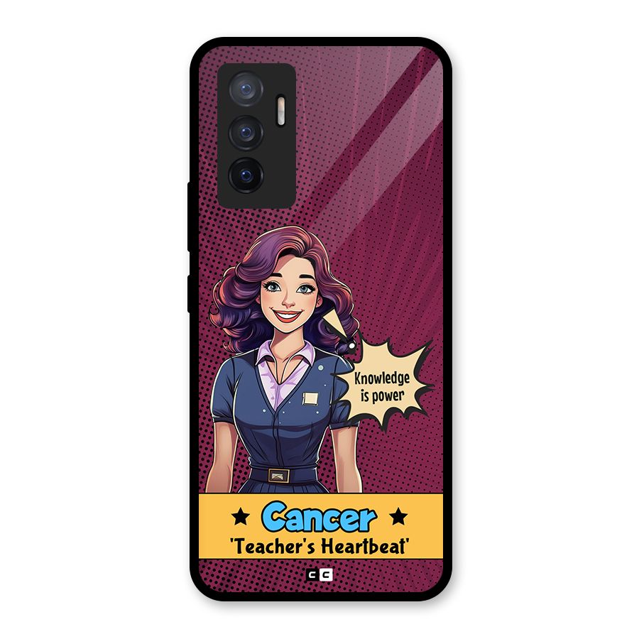Cancer Heartbeat Glass Back Case for Vivo V23e