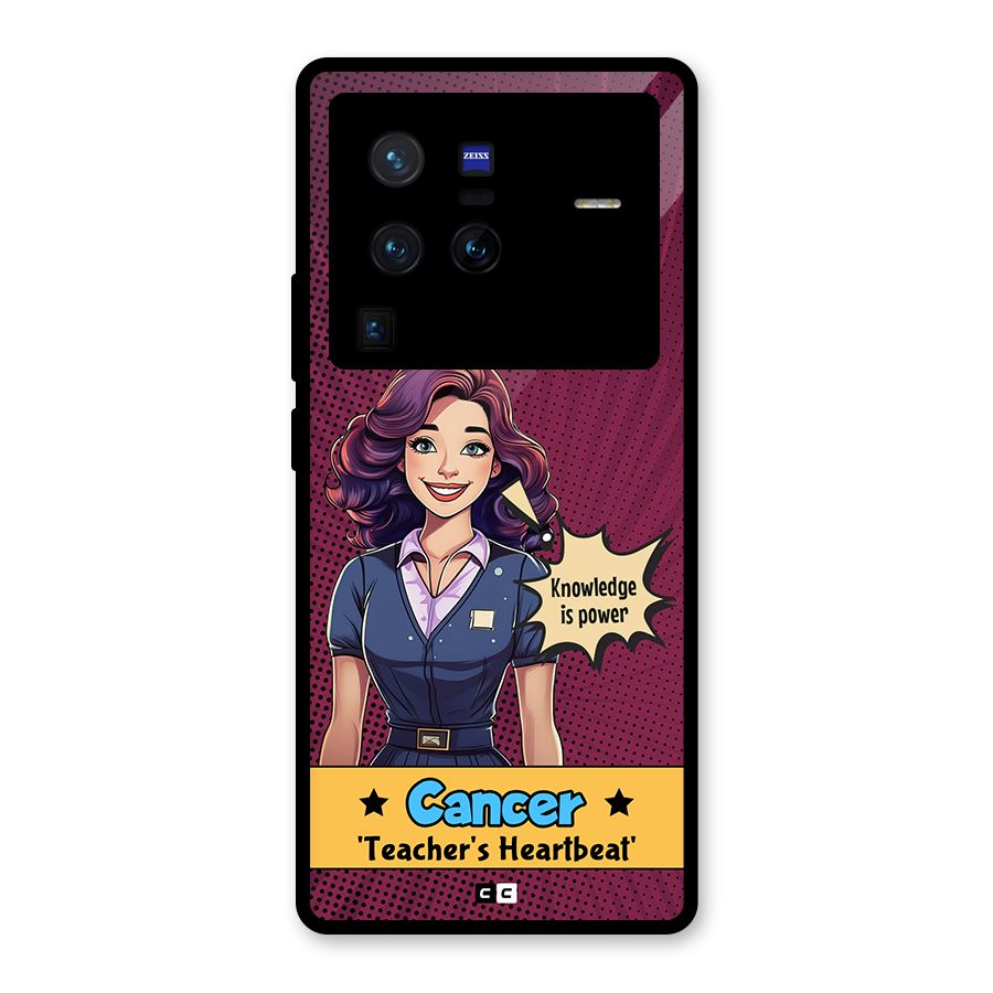 Cancer Heartbeat Glass Back Case for Vivo X80 Pro