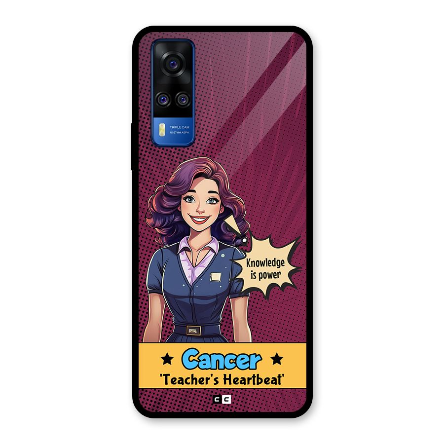 Cancer Heartbeat Glass Back Case for Vivo Y31