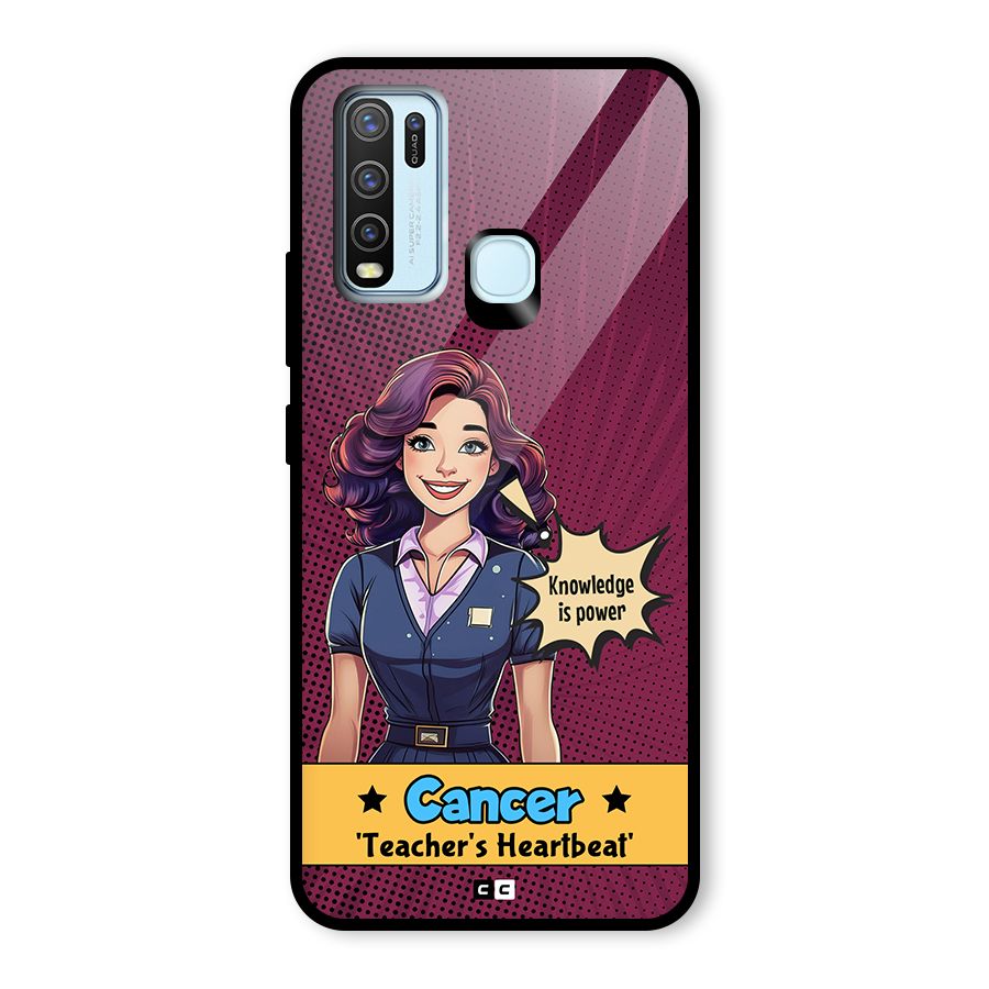 Cancer Heartbeat Glass Back Case for Vivo Y50