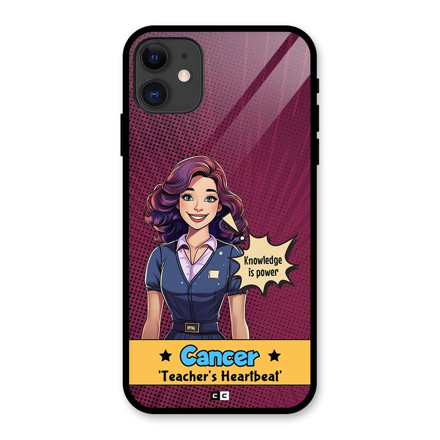 Cancer Heartbeat Glass Back Case for iPhone 11