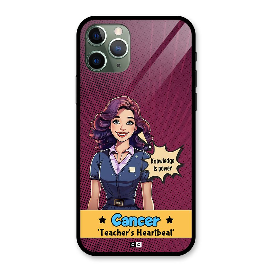 Cancer Heartbeat Glass Back Case for iPhone 11 Pro