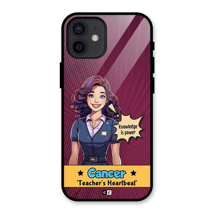 Cancer Heartbeat Glass Back Case for iPhone 12