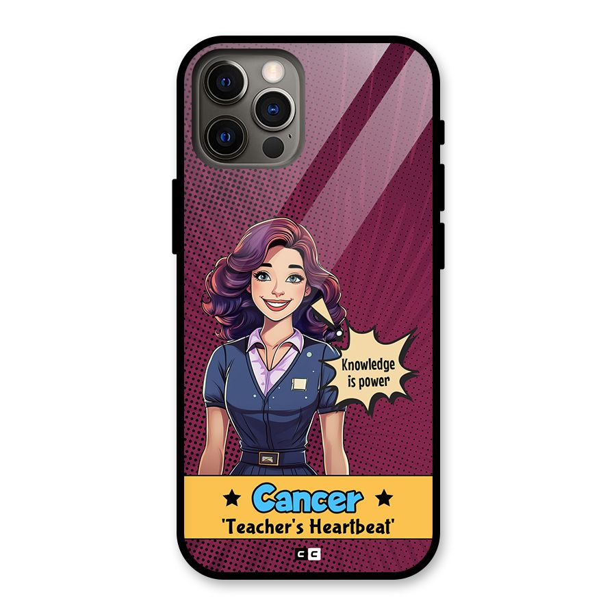 Cancer Heartbeat Glass Back Case for iPhone 12 Pro