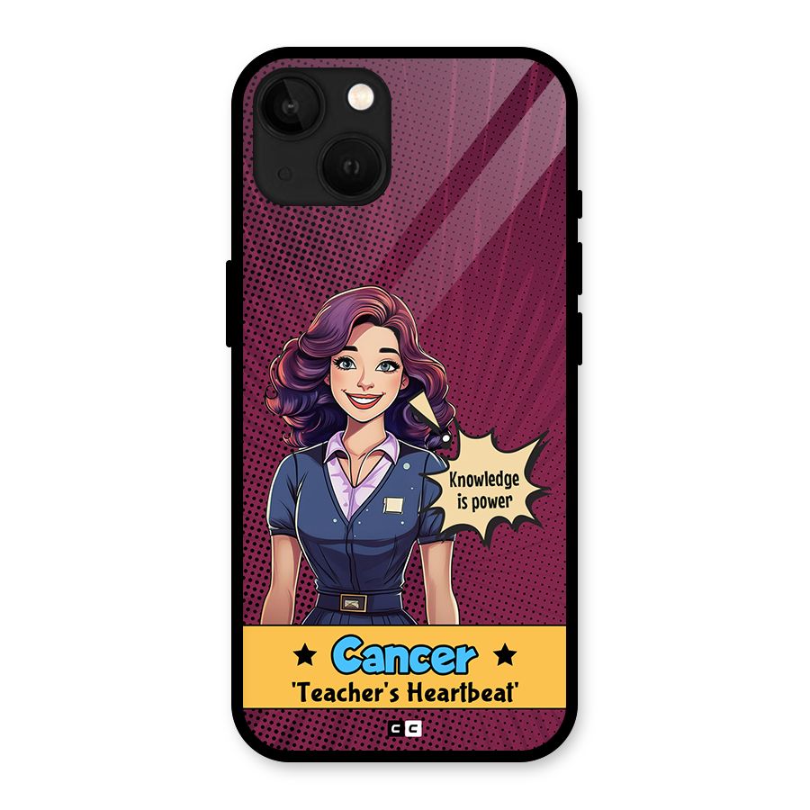 Cancer Heartbeat Glass Back Case for iPhone 13