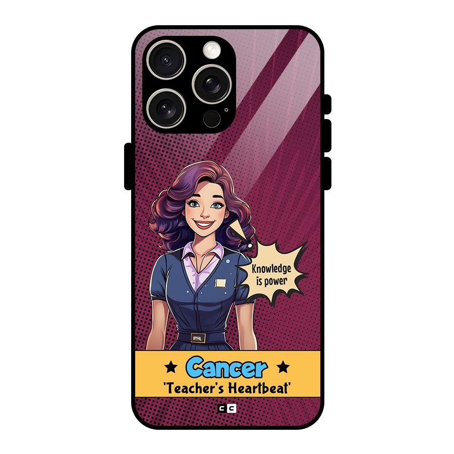 Cancer Heartbeat Glass Back Case for iPhone 15 Pro Max