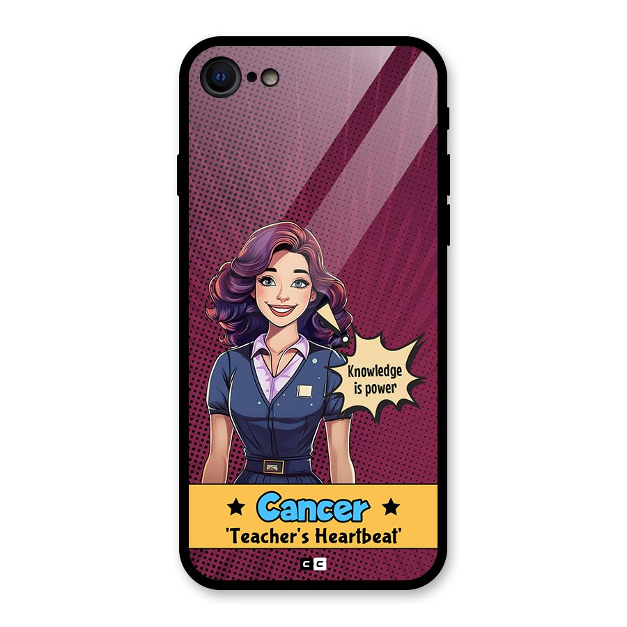 Cancer Heartbeat Glass Back Case for iPhone 7