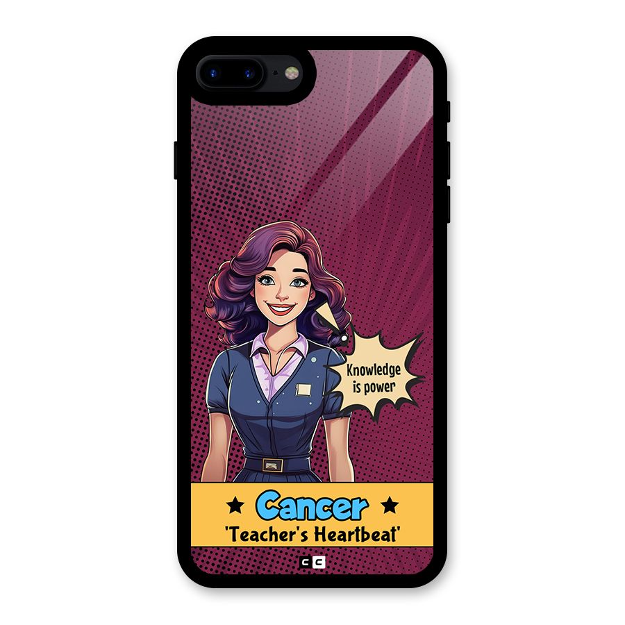 Cancer Heartbeat Glass Back Case for iPhone 7 Plus