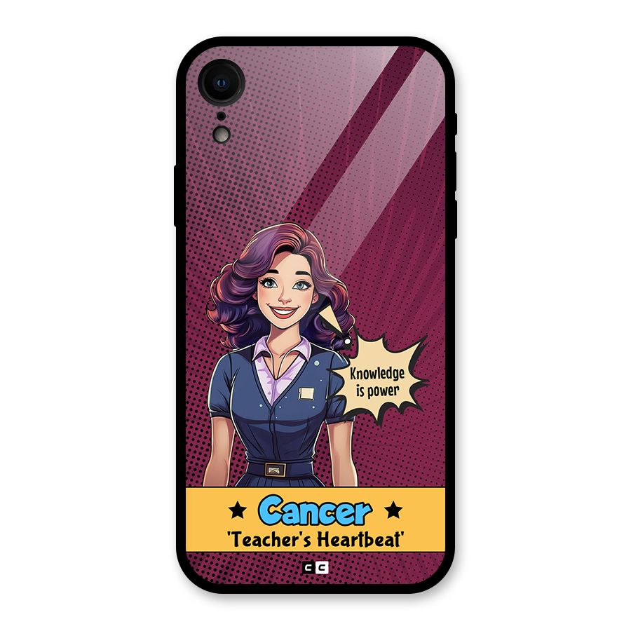 Cancer Heartbeat Glass Back Case for iPhone XR