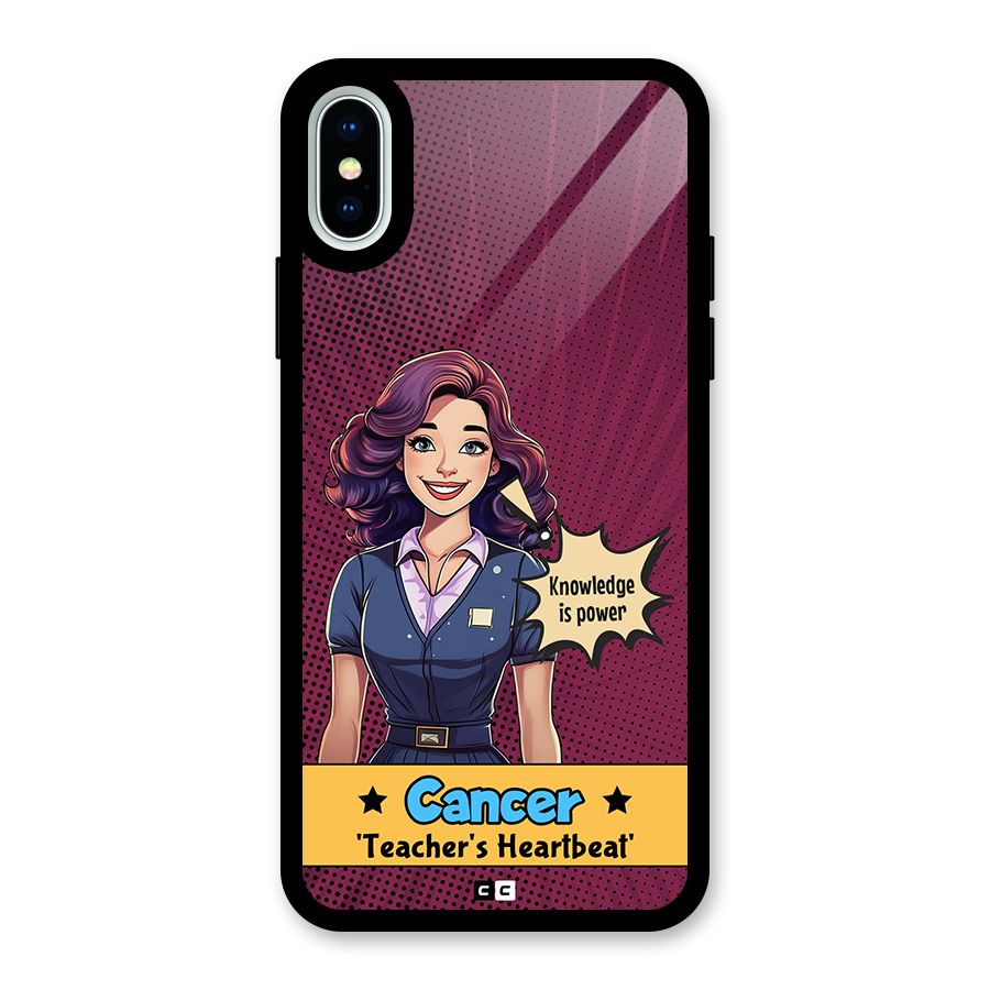 Cancer Heartbeat Glass Back Case for iPhone XS