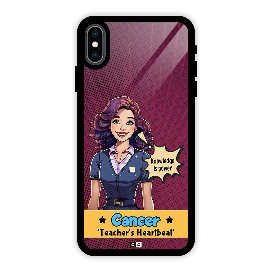 Cancer Heartbeat Glass Back Case for iPhone XS Max