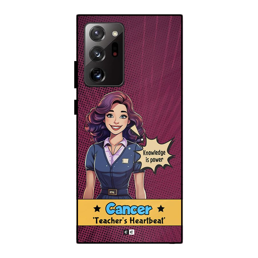 Cancer Heartbeat Metal Back Case for Galaxy Note 20 Ultra