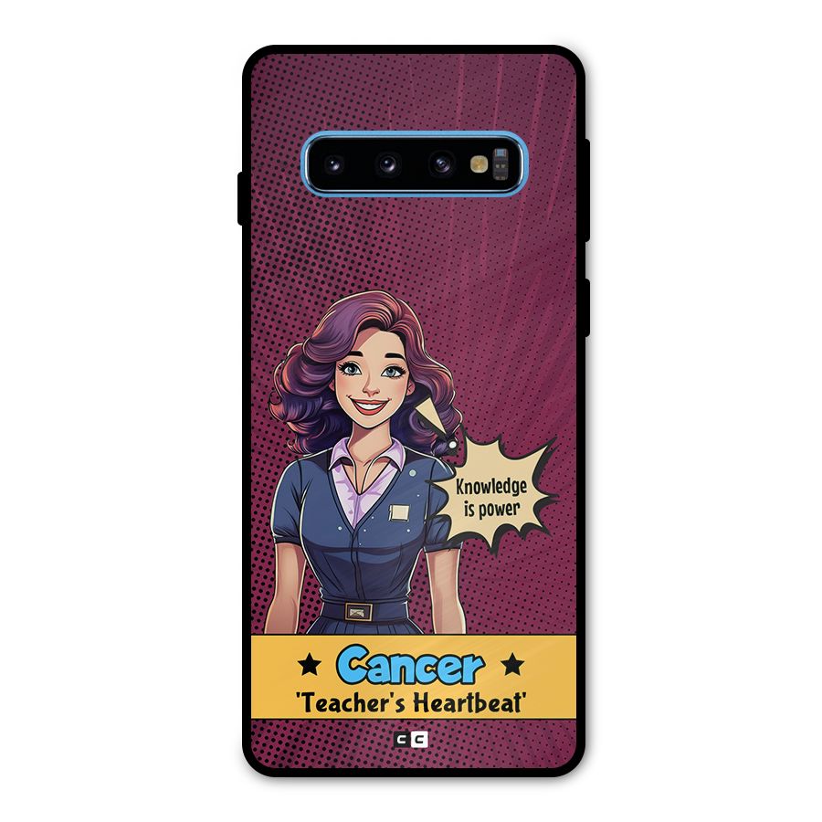 Cancer Heartbeat Metal Back Case for Galaxy S10