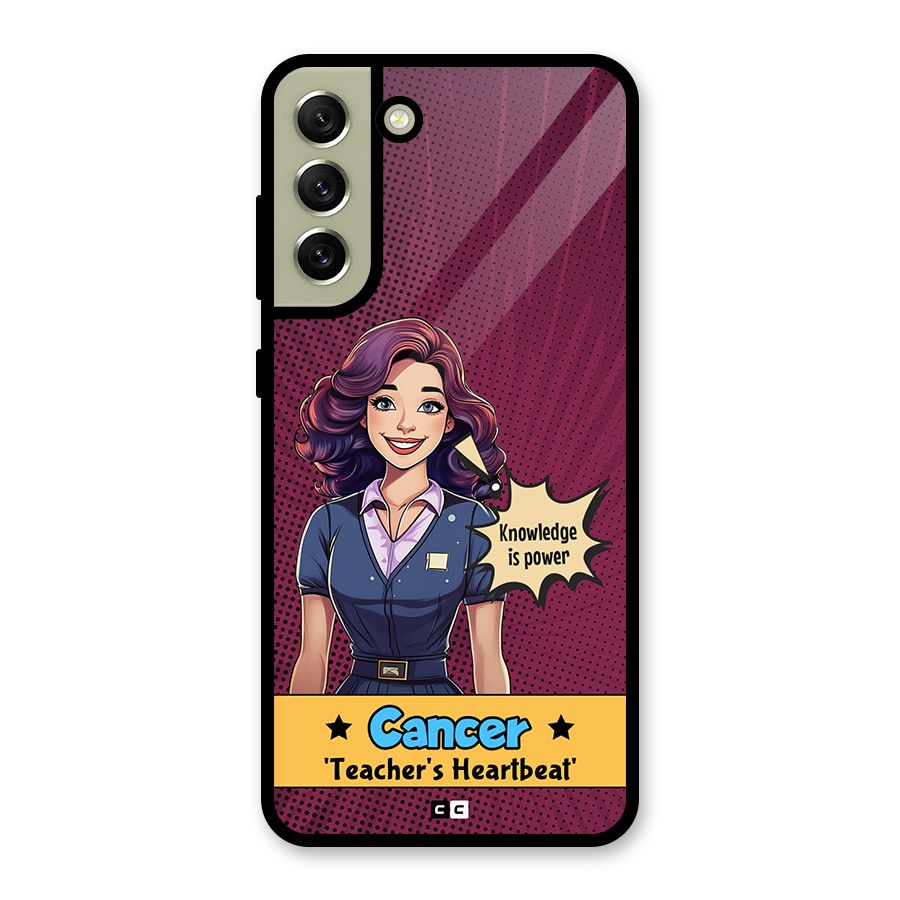 Cancer Heartbeat Metal Back Case for Galaxy S21 FE 5G (2023)
