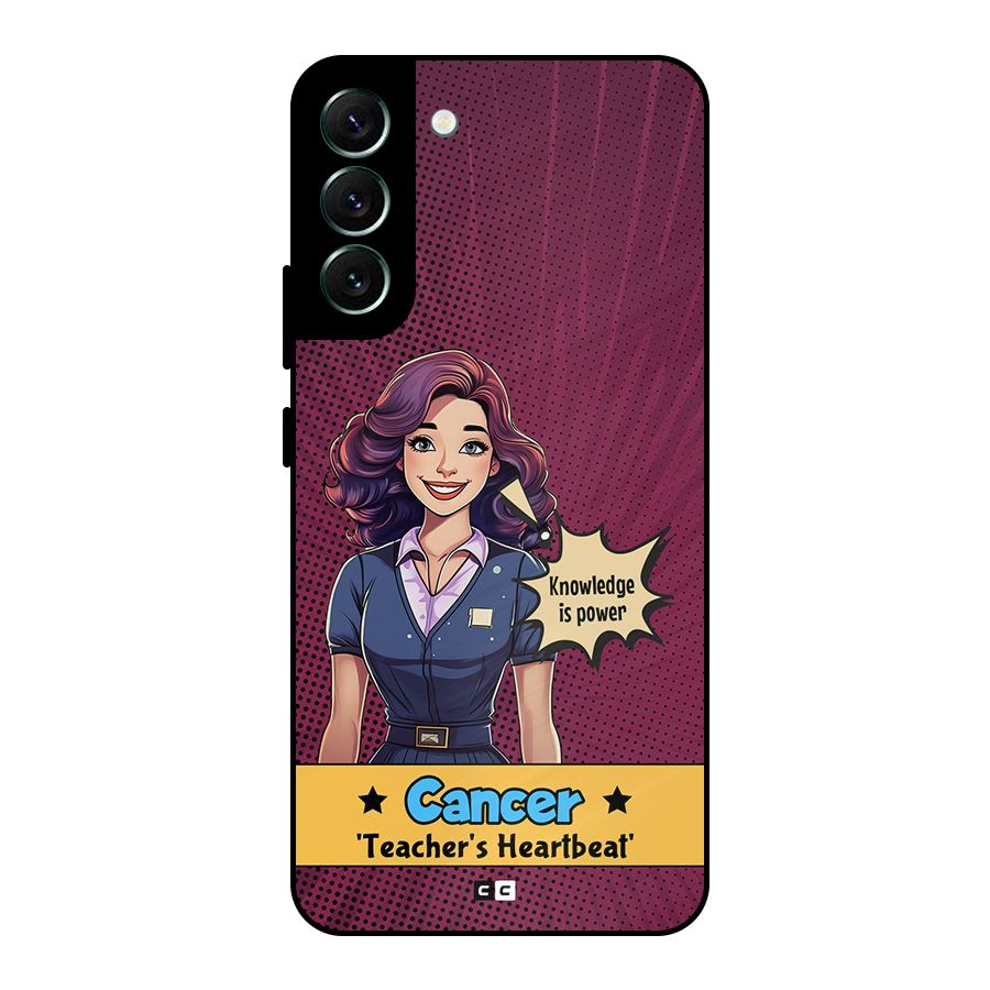 Cancer Heartbeat Metal Back Case for Galaxy S22 Plus 5G