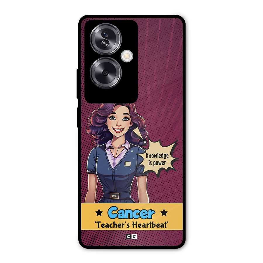 Cancer Heartbeat Metal Back Case for Oppo A79 5G