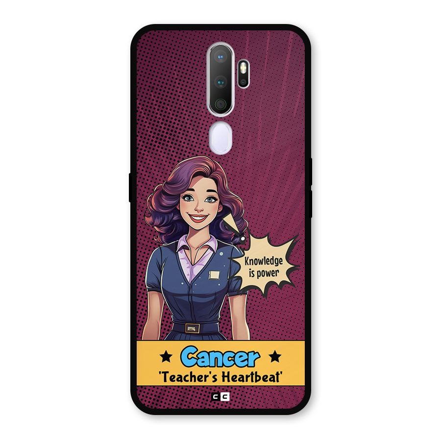Cancer Heartbeat Metal Back Case for Oppo A9 (2020)